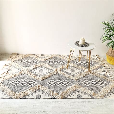 BOHO Lydia Morrocan Hand Woven Rug - Grey & Natural Online - Premium ...