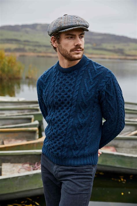 Aran Fisherman Cable Knit Sweater Jumper 100% Merino Wool - Etsy | Men ...