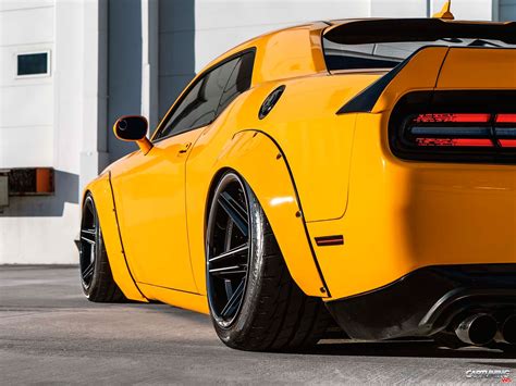 Dodge Challenger 2019 with installed Widebody kit and lowered suspension
