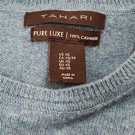 TAHARI 100% Cashmere Pure Luxe Blue Teal Sweater SZ X… - Gem