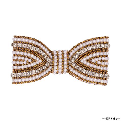 Embellished Hair Bow Alligator Clip - Gold – Hair Drama Company