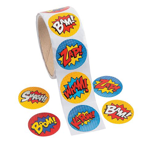 Buy Fun Express Superhero Sticker Roll (100 Pieces) Online at Low ...
