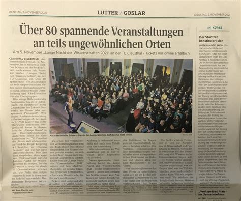 Pressespiegel – Science on the Rocks e.V.