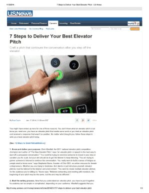 Fillable Online re 7 Steps to Deliver Your Best Elevator Pitch - Revu ...