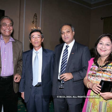 Madhu Neotia, Rainer and Annette Schmiedchen during a party hosted by ...