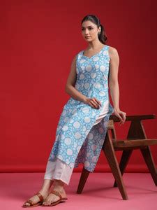 Indo Era Women Printed Straight Kurta - Buy Indo Era Women Printed ...