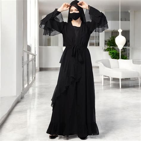 Occasion Wear Modest Dress With Umbrella Flare and Frills – Bashariya ...