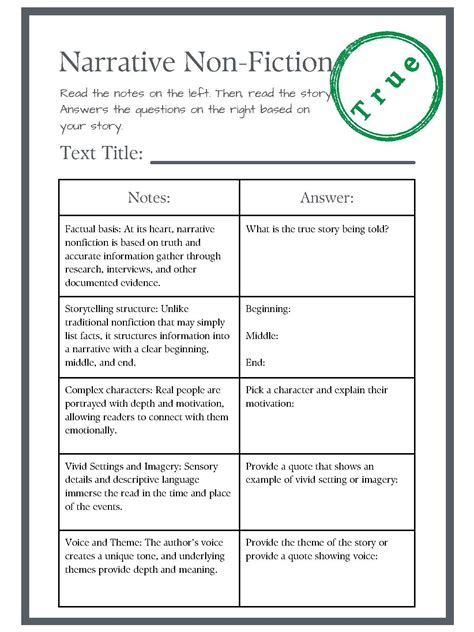 Narrative Non-fiction introduction/evaluation by Active Literature Lessons