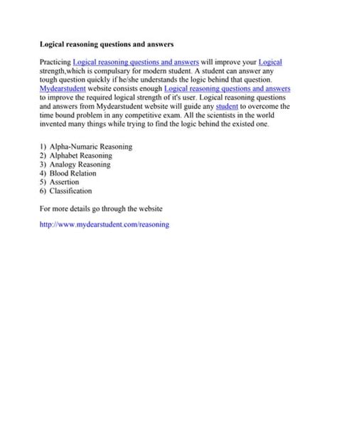 Image result for Logical Reasoning Answers