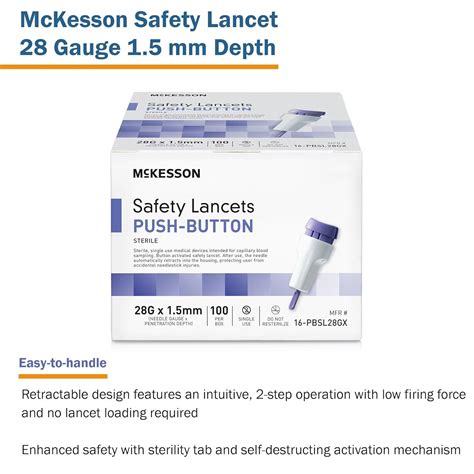 McKesson 28 Gauge Safety Lancets, Sterile, 1.5mm India | Ubuy