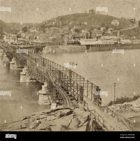 View of town, railroad, bridge, and river - Harper's Ferry, West ...