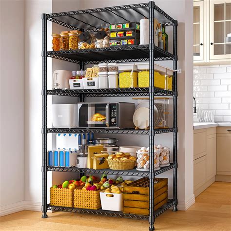 Amazon.com: REIBII 75" Wire Shelving Unit 6-Tier Large Storage Shelves ...
