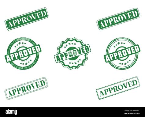 A Collection of Approved Rubber Stamps and Seals Stock Vector Image ...