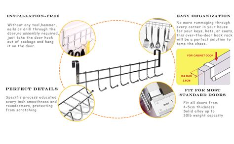Kurtzy Stainless Steel 8 Hooks Cabinet Door Hanger Holder (Model 1 ...