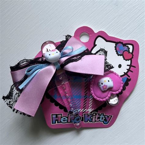 sanrio plaid hello kitty hair clips (2008)! brand... - Depop