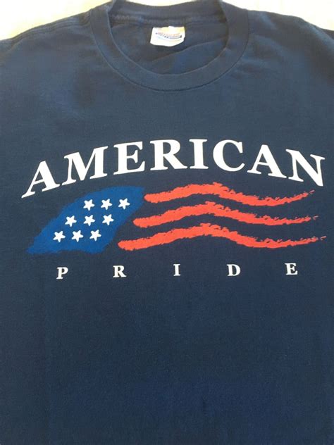 Vintage American Pride Flag Hanes Heavyweight T-shirt… - Gem