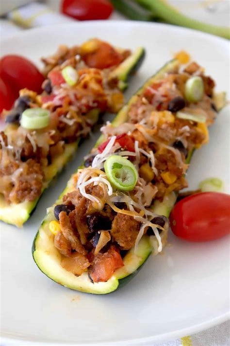 Taco Stuffed Zucchini Boats - Laughing Spatula
