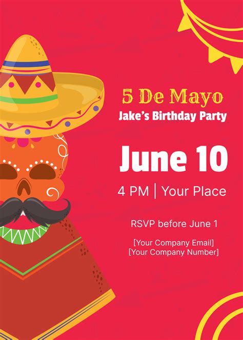 Cinco De Mayo Birthday Invitation Template - Edit Online & Download ...
