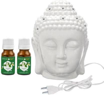 Decorative Electric White Ceramic Buddha Head Aroma Oil Burner/Diffuser ...
