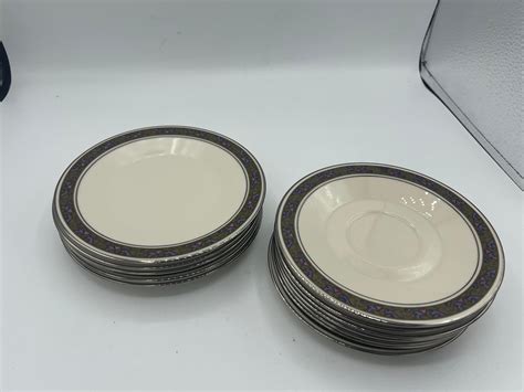 Lot - Franciscan fine china, Constantine pattern & Lenox plates/saucers