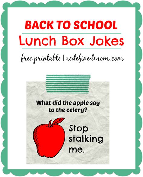 Back to School Lunch Box Jokes Printable