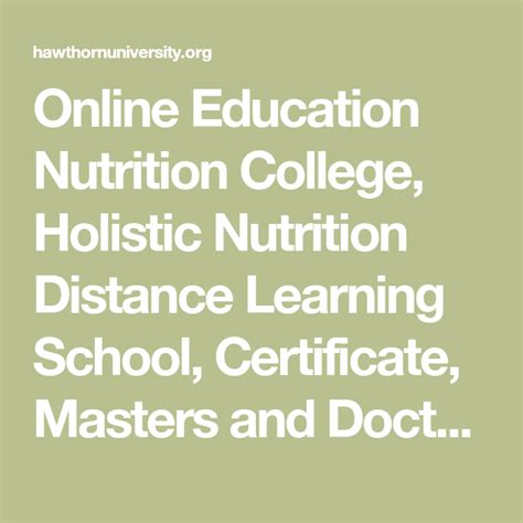 holistic nutrition education