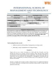 Image result for Management Accounting Assignment 2 Unit 5