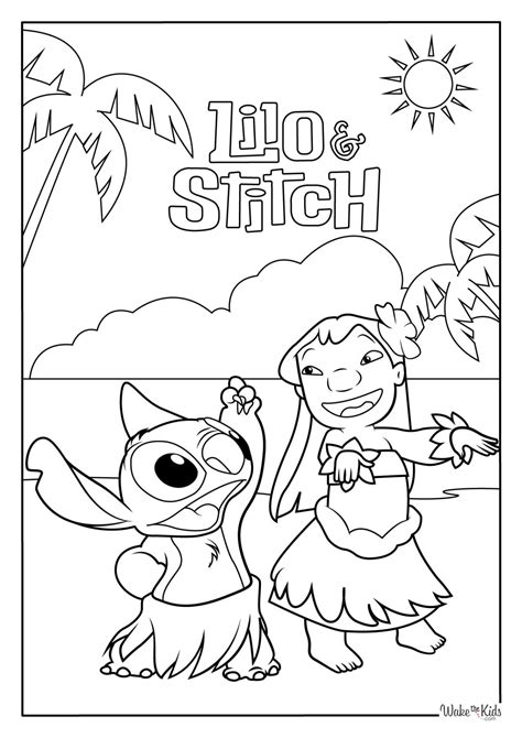 Lilo and Stitch Coloring Pages (Free Printable PDFs) | WakeTheKids