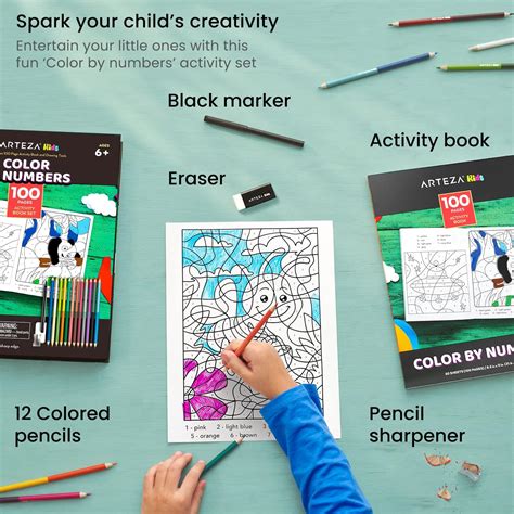 ArtezaKids Arteza Kids Activity Book, Color by Numbers Coloring India ...