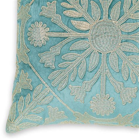 Shop Blue and White Floral Embroidered Cushion Cover - at Best Price ...