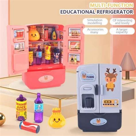 QBIC Mini Double Door Refrigerator with Water dispenser Toy Set with ...