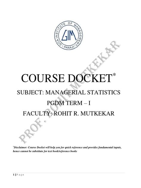 Image result for Managerial Statistics Course