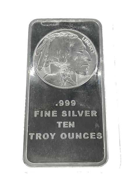 Lot - 10 Troy Ounce Buffalo 999 Fine Silver Bar