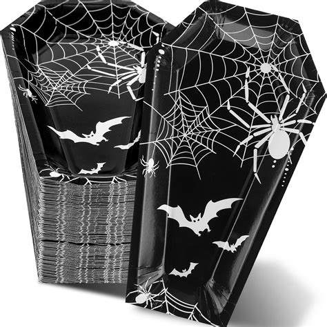 Amazon.com: Hsei 200 Pcs Halloween Paper Plates Coffin Paper Plates ...