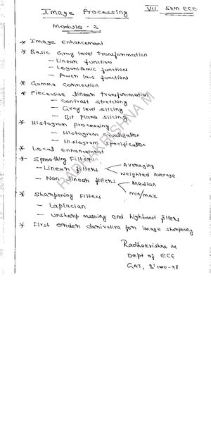 DIP Notes Module 3 - UNIT 3: IMAGE RESTORATION/DEGRADTION Structure 3 ...