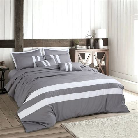 Malako Luxe Solid Duvet Cover Set - Grey 100% Cotton King Size Duvet ...