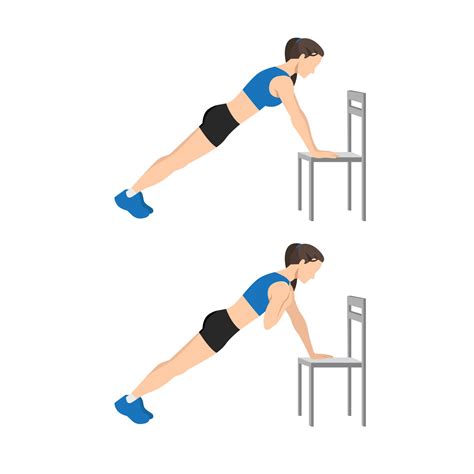 Woman doing Incline plank shoulder taps exercise. Flat vector ...