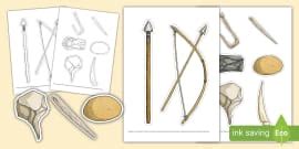 Paper Craft Stone Age Tools Pack