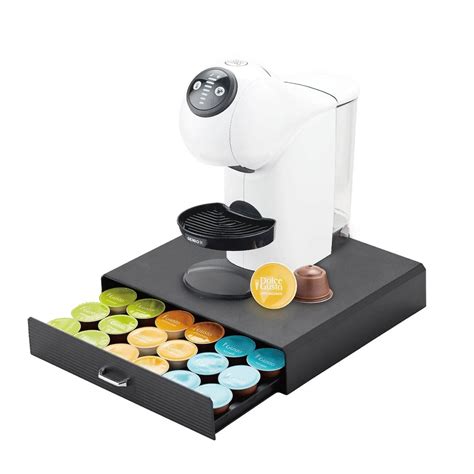 Tartó 30 kávékapszula számára, awwaline, fekete, 35 x 34 x 7,5 cm, kompatibilis a K-Cup, Dolce ...