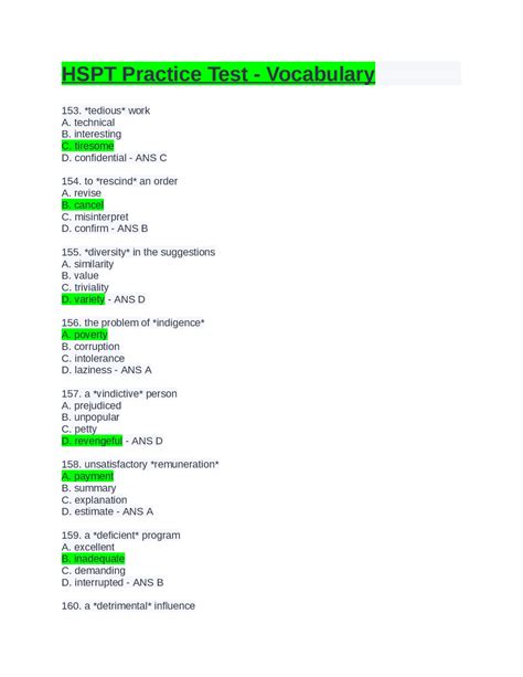 Free Printable Hspt Practice Test - FREE Printable A-Z