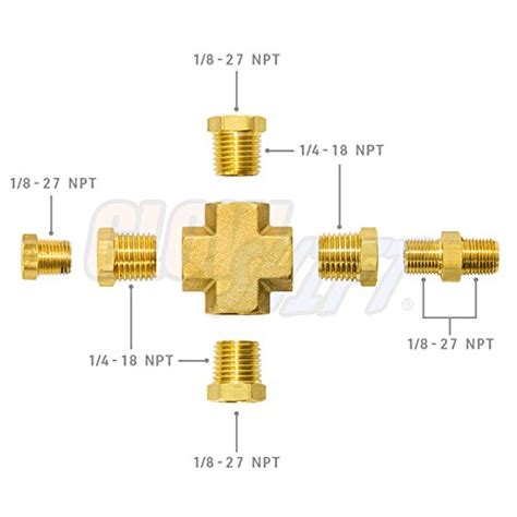 Buy GlowShift 1/8-27 NPT T-Fitting Sensor Thread Adapter for Pressure ...