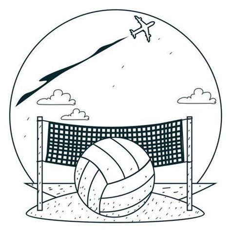 排球简笔画 的图像结果