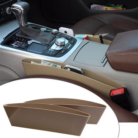 Ezip 2 X Beige Car Catcher Storage Bag Box Caddy Car Seat Side Gap ...