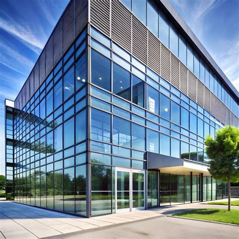 Modern office building with clear security film applied to windows ...