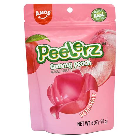 AMOS Peelerz Peelable Peach Gummies - 6 oz. | Snyder's Candy