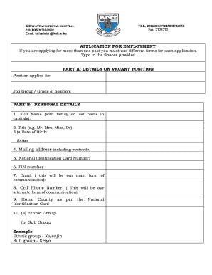 KENYATTA NATIONAL HOSPITAL TEL - Knh Or - Fill and Sign Printable ...