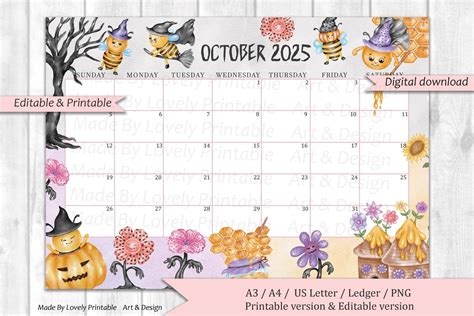 October 2025 Calendar Printable Cute - Printable 2025 Calendar
