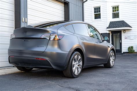 Gray Tesla Model Y XPEL Stealth Matte PPF Installation and Ceramic Coating | Darien Detail