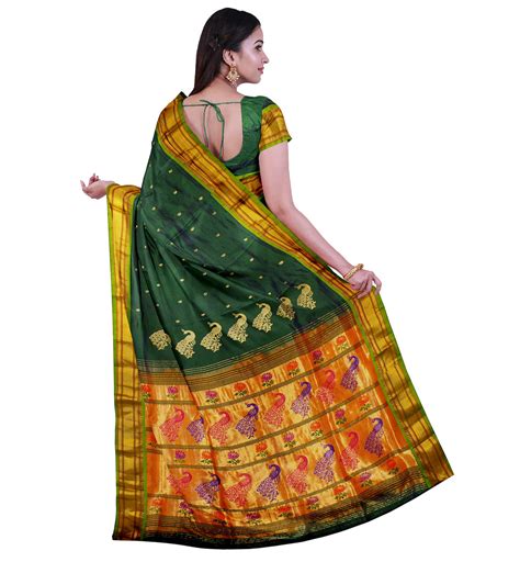 Pure Silk Paithani In Morpankhi Green