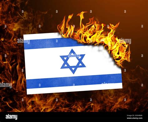 Flag burning - Israel Stock Photo - Alamy